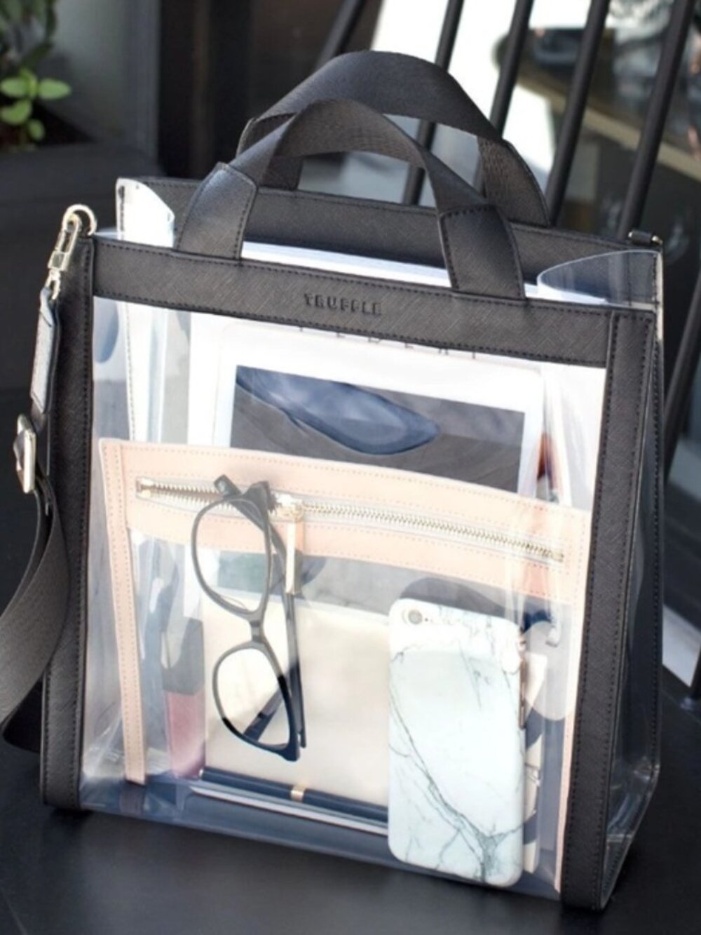 Truffle Clarity Tote in Black - Rare/Discontinued - New in Package